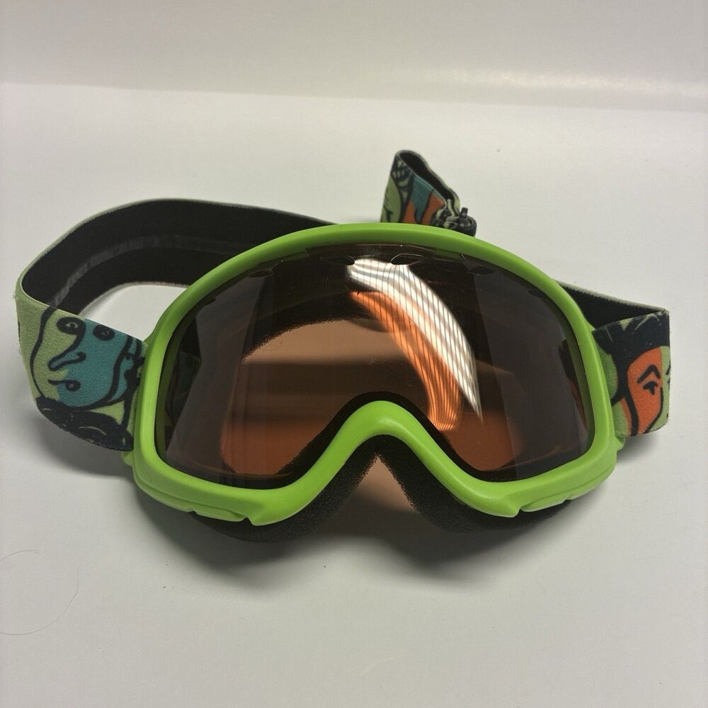SMITH SKI GOGGLES YOUTH SIZE Smith Optics Neon Green Tinted Lens Elastic Strap